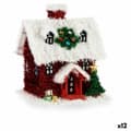 Pikkukuva 1 / 2: Decorative Figure House Tinsel White Red polypropylene PET 19 x 24,5 x 19 cm (12 Units)