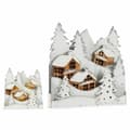 Pikkukuva 3 / 3: Decorative Figure Light Town White Brown Wood 44 x 48 x 7,5 cm (4 Units)
