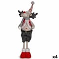 Pikkukuva 1 / 2: Decorative Figure Christmas Reindeer Red Grey Polyester 13 x 65 x 18 cm (4 Units)