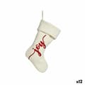 Miniatyrbild 1 av 2: Christmas bauble Joy Christmas Stocking White Cloth 28 x 4 x 46 cm (12 Units)