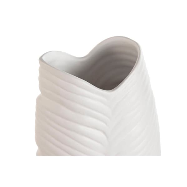Vase Home ESPRIT White Stoneware Tropical Leaf of a plant 21 x 10 x 50 cm