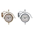 Miniatyrbillede 1 af 4: Wall Clock DKD Home Decor 43 x 14,5 x 47 cm Crystal Grey Golden Iron Traditional (2 Units)