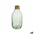 Pikkukuva 1 / 2: Vase Face Green Glass 11 x 24,5 x 12 cm (6 Units)