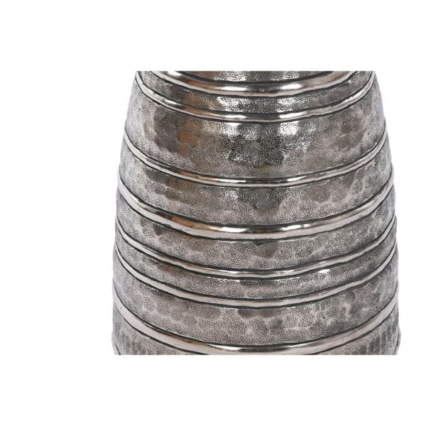 Vase DKD Home Decor 24 x 24 x 67 cm Aged finish Silver Golden Aluminium Modern (2 Units)