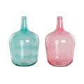 Miniatyrbillede 1 af 2: Vase DKD Home Decor Green Pink Tempered Glass 25 x 25 x 40 cm (2 Units)