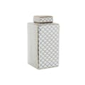 Miniatyrbillede 1 af 3: Vase DKD Home Decor 14,5 x 14,5 x 30 cm Porcelain Golden White