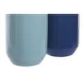 Pikkukuva 2 / 3: Vase DKD Home Decor 12,5 x 12,5 x 25 cm White Sky blue Navy Blue Stoneware (2 Units)