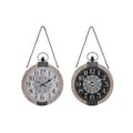 Pikkukuva 1 / 3: Table clock DKD Home Decor 40 x 6,5 x 46 cm Black White Iron Mandala MDF Wood (2 Units)