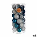 Miniatyrbillede 1 af 3: Set of Christmas balls Blue Silver Plastic Ø 6 cm (6 Units)