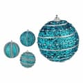 Pikkukuva 2 / 2: Set of Christmas balls With relief Ø 8 cm Blue PVC (12 Units)