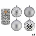 Pikkukuva 1 / 2: Set of Christmas balls Silver PVC Ø 8 cm (4 Units)