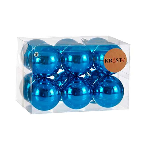 Set of Christmas balls Krist+ K1912476-1 Blue Plastic Ø 7 cm (12 Units)