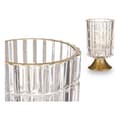 Pikkukuva 2 / 2: LED Lantern Metal Golden Transparent Glass (10,7 x 18 x 10,7 cm)