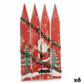 Pikkukuva 1 / 3: Hanging decoration Sign Father Christmas LED Light Red Plastic MDF Wood 34,7 x 4 x 60 cm (6 Units)