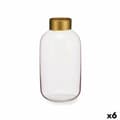 Miniatyrbild 1 av 3: Vase Pink Golden Glass 14,5 x 29,5 x 14,5 cm (6 Units)