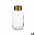 Miniatyrbillede 1 af 3: Vase Transparent Golden Glass 11,5 x 24 x 11,5 cm (6 Units)