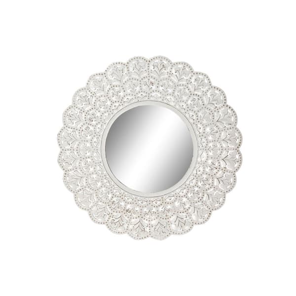 Wall mirror Home ESPRIT White Indian Man Stripped 89 x 2 x 89 cm