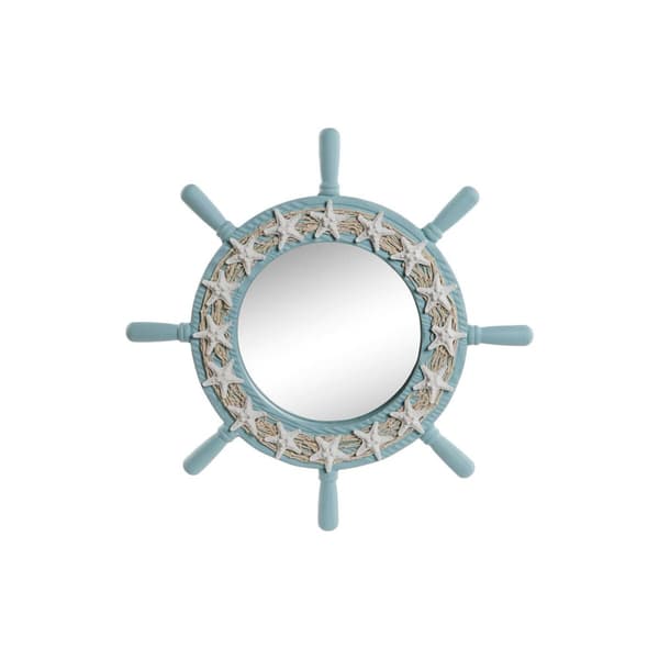 Wall mirror Home ESPRIT Sky blue Mediterranean 42,5 x 3 x 42,5 cm