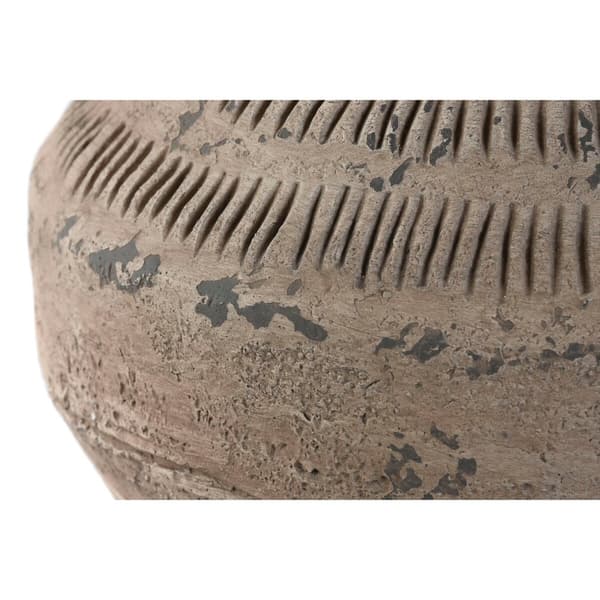 Vase Home ESPRIT Black Beige Metal Magnesium 28 x 28 x 47 cm