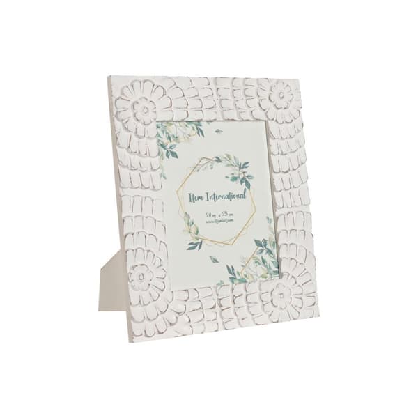 Photo frame Home ESPRIT White Crystal MDF Wood 37 x 1,5 x 37 cm