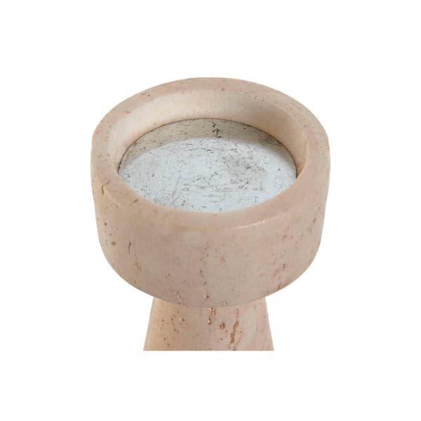 Candle Holder Home ESPRIT Beige Resin Marble 10 x 10 x 25 cm