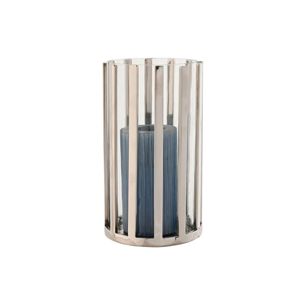 Candleholder Home ESPRIT Silver Crystal Steel 12 x 12 x 20 cm