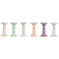 Pikkukuva 1 / 3: Candle Holder Home ESPRIT Yellow Blue Green Pink Metal Mango wood Shabby Chic 10 x 10 x 18 cm