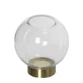 Pikkukuva 1 / 3: Vase Alexandra House Living Transparent Golden Crystal 15 x 15 cm Candleholder
