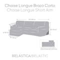 Miniatyrbild 4 av 6: Right short arm chaise longue cover Eysa ROC Light grey 120 x 120 x 360 cm