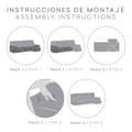 Miniatyrbild 5 av 6: Right short arm chaise longue cover Eysa ROC Light grey 120 x 120 x 360 cm