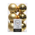 Pikkukuva 3 / 3: Christmas Baubles Decoris Golden Plastic 12 Units
