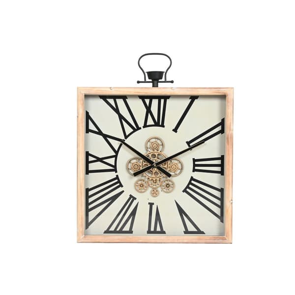 Wall Clock Home ESPRIT White Natural Metal Pine 60 x 8,5 x 73 cm