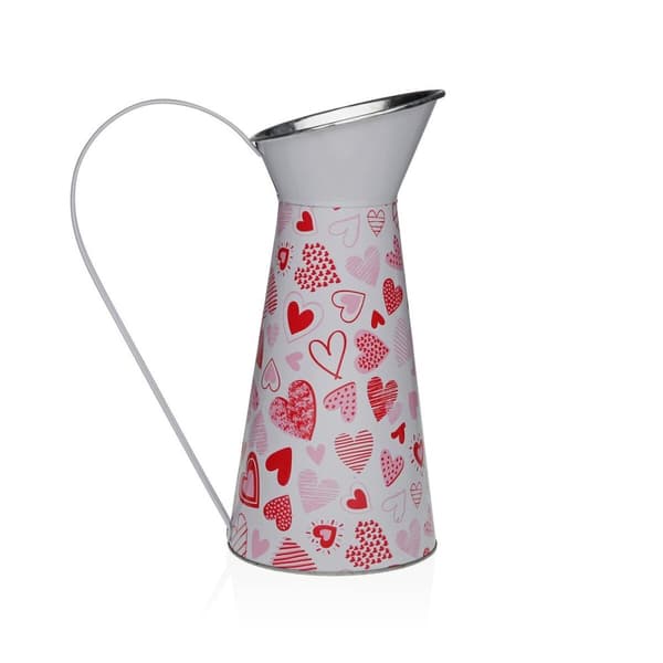 Vase Versa Red Metal Hearts 16 x 28 x 22 cm