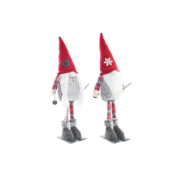 Decorative Figure DKD Home Decor Christmas Gnome Polyester (16 x 12 x 46 cm) (2 Units)