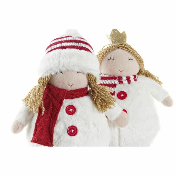 Decorative Figure DKD Home Decor Christmas Doll Polyester Girls (17 x 11 x 28 cm) (2 Units)
