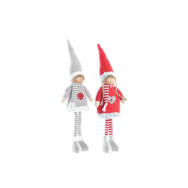 Decorative Figure DKD Home Decor Christmas Doll Polyester (17 x 9 x 79 cm) (2 Units)