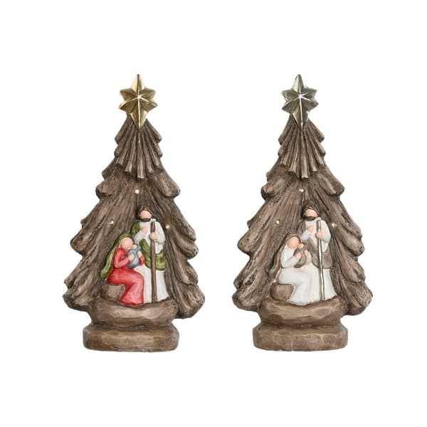 Christmas nativity set Home ESPRIT Green Grey Magnesium 23 x 13,5 x 45 cm (2 Units)