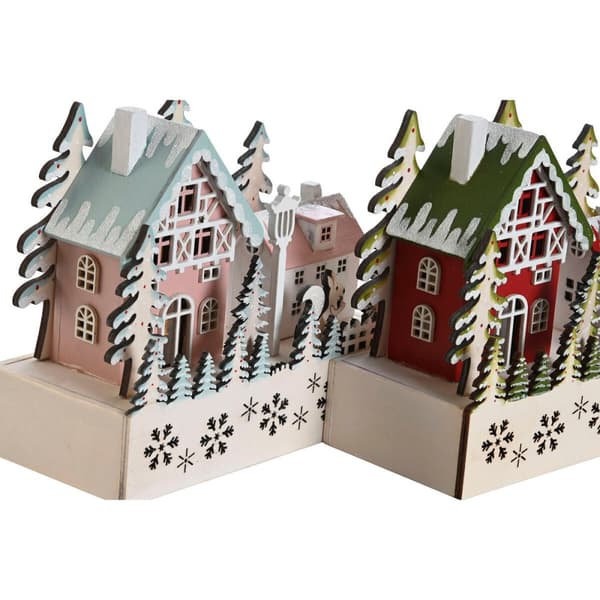 Christmas bauble DKD Home Decor Red Pink 21 x 9,5 x 19 cm (2 Units)