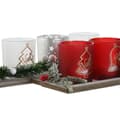 Miniatyrbild 4 av 5: Christmas Candle Holder Home ESPRIT White Red 40 X 9 X 13,5 cm (5 Pieces) (2 Units)