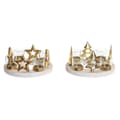 Miniatyrbillede 1 af 3: Christmas Candle Holder DKD Home Decor Natural Golden (2 Units) (21 x 11,5 x 21 cm)