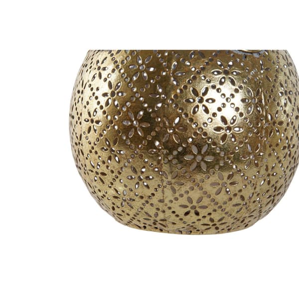 Candleholder Home ESPRIT Golden Metal Crystal 13,5 x 13,5 x 11,5 cm