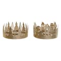 Miniatyrbillede 1 af 3: Candleholder DKD Home Decor Golden Natural Metal 16,5 x 16,5 x 8,5 cm (2 Units)