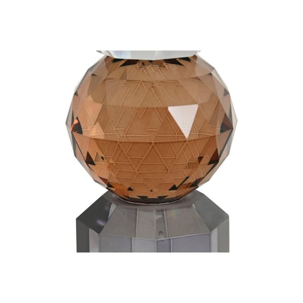 Candleholder Home ESPRIT Yellow Grey Crystal 7 x 7 x 20 cm