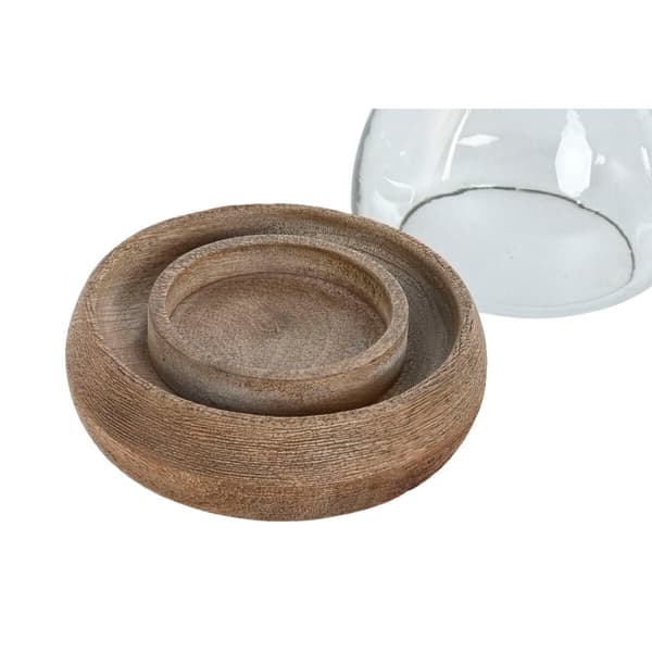 Candleholder Home ESPRIT Brown Natural Crystal Mango wood 30 x 30 x 40 cm (2 Units)