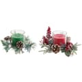 Miniatyrbillede 2 af 4: Candle DKD Home Decor Red Green 20 x 20 x 9 cm 8 x 8 x 9 cm (2 Units)