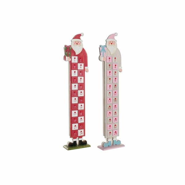 Advent Calendar DKD Home Decor Wood Father Christmas (2 pcs) (14 x 7 x 64 cm)