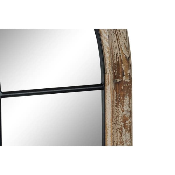 Wall mirror Home ESPRIT White Brown Black Window 86 x 3,5 x 168 cm