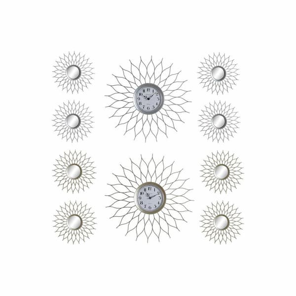 Watch DKD Home Decor Silver Champagne polypropylene Mirror (5 pcs) (2 pcs)