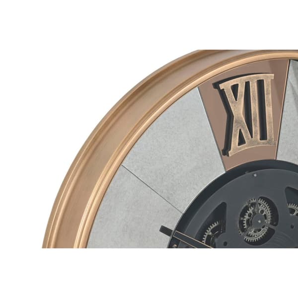 Wall Clock Home ESPRIT Black Golden Metal Crystal Vintage 80 x 9,5 x 80 cm