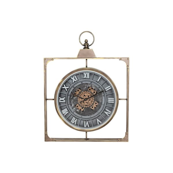 Wall Clock Home ESPRIT Black Golden Crystal Iron 60 x 9 x 80 cm